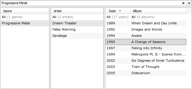 Facets 解説 - foobar2000 Wiki